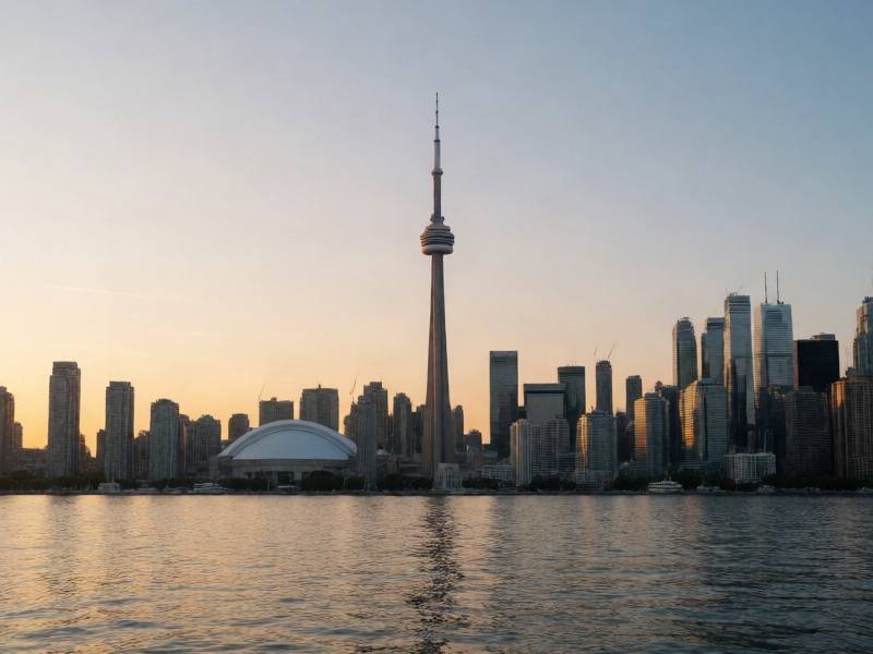 Toronto skyline over Lake Ontario