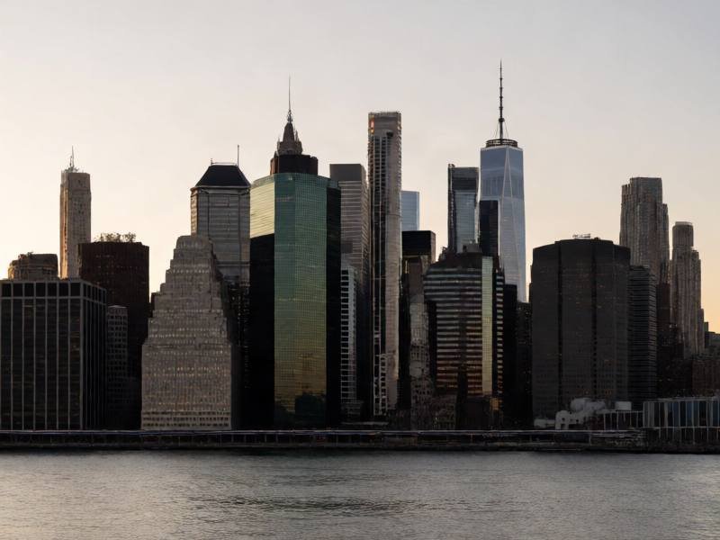 New York City skyline at dusk